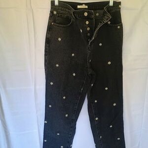 PacSun Black Floral Women's Jeans Size 27 High Rise Straight